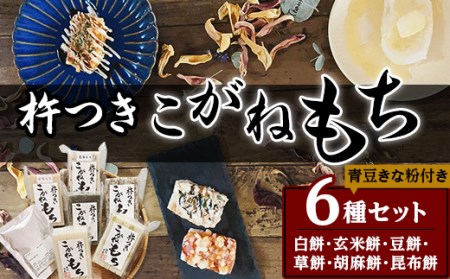 52-01杵つきこがねもち6種セット（青豆きな粉付き）