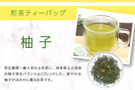 煎茶ティーバッグ ゆず 1袋 8個×2袋 岐阜県産 柚子 煎茶 抹茶 ティーバッグ お茶 日本茶 ティーバック ティーパック ホット アイス