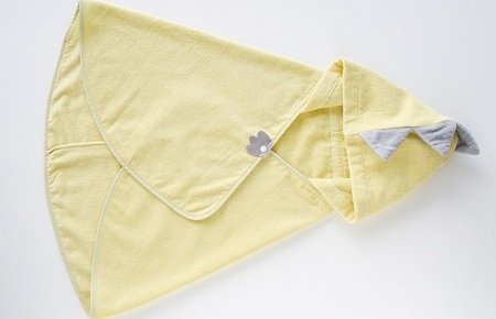 （今治タオルブランド認定品）DINO　フードバスタオル（ギフトBOX+リボン）イエロー[I001540Y]