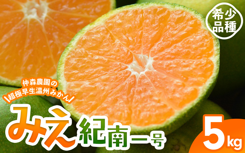 仲森農園の超極早生温州みかん みえ紀南一号 約5kg みかん ミカン 蜜柑 温州みかん 温州ミカン 柑橘 フルーツ 果物 くだもの 甘い 旬 数量限定 期間限定 産地直送 三重県 熊野市【2026年9