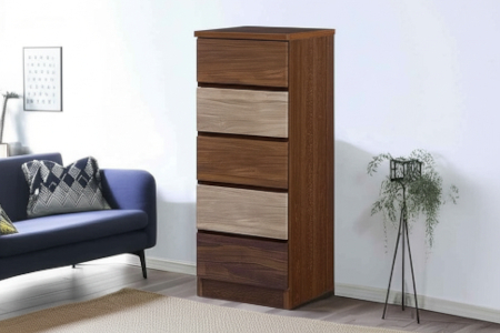 スリムチェスト ワルツ 幅40-5段 隙間収納【諸富家具】：C103-014