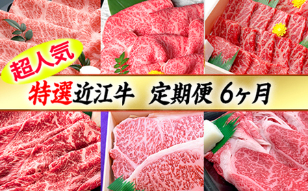 令和6年12月31日までの期間限定人気謝礼品の中から厳選した「特選近江牛定期便（６カ月）半年お楽しみコース」【ZZ39SM】