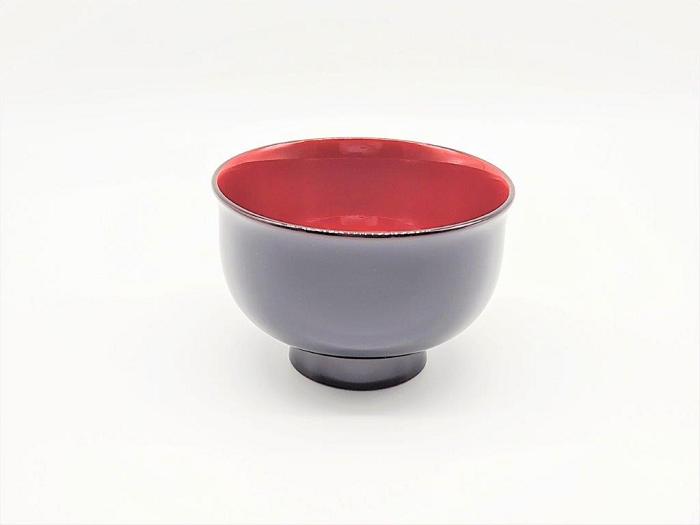 
川連漆器　ゆり型汁椀　溜内朱[B5804]
