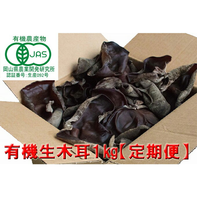【ふるさと納税】【 産地直送 】 有機JAS 生きくらげ 定期便 1kg×3ヶ月 オーガニック きくらげ きのこ 野菜 岡山県 玉野市 栽培期間中化学肥料不使用 栽培期間中農薬不使用 野菜セット