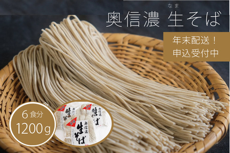 【12月26～28日発送】年越しそば「奥信濃 黒姫生(なま）そば 6食分１２００g」 