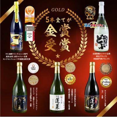ふるさと納税 飛騨市 蓬莱 金賞受賞飲み比べセット 720ml×5本(吟醸伝統辛口、家伝手造り、色おとこ、どぶ、上撰) |  | 01