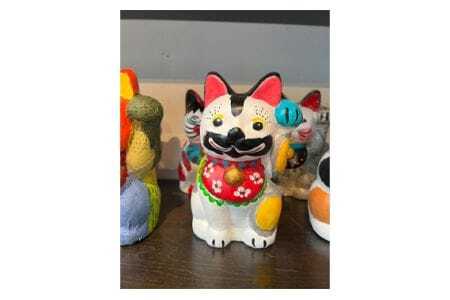 ご縁をつなぐ招き猫 ／ 工芸品 手作り 和紙 山口県 No.172