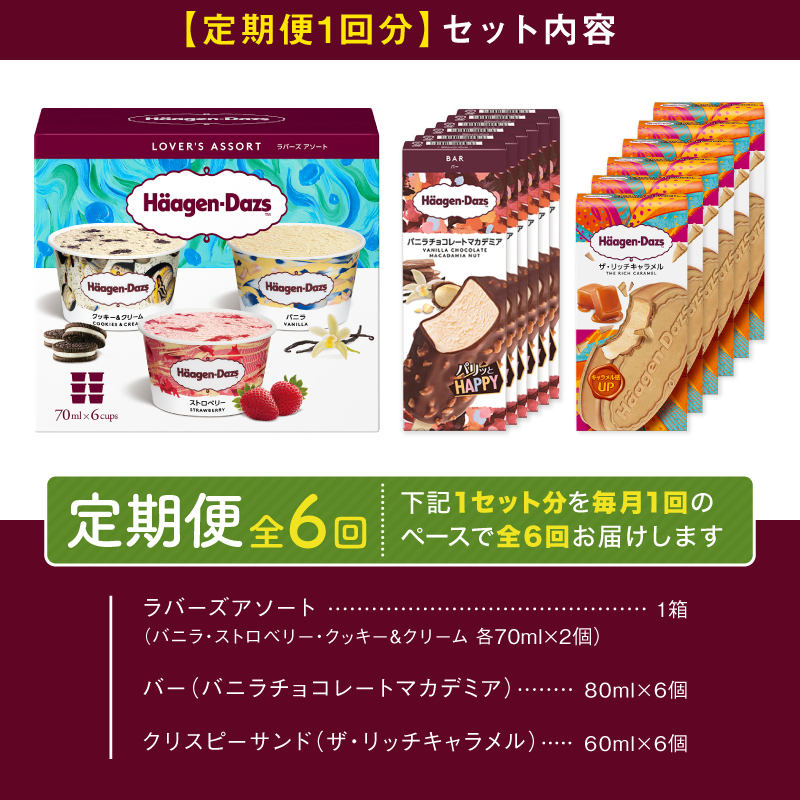 ＜全6回定期便・連続＞ハーゲンダッツ『3種の贅沢ギフトセット(合計108個)』アイスクリーム アイス スイーツ デザート_H0016-143