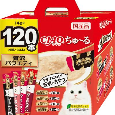 ふるさと納税 静岡市 いなば　猫・CIAOちゅ〜る　贅沢バラエティ　(14g×120本)×4箱