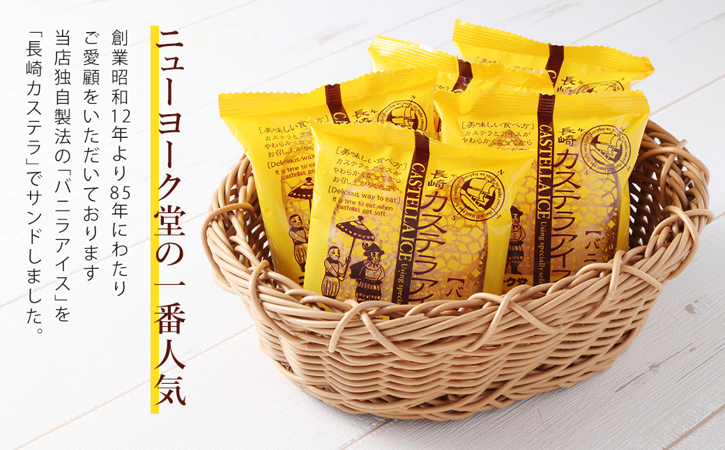 【最大2ヵ月待ち】長崎カステラアイス (バニラ) 計10個