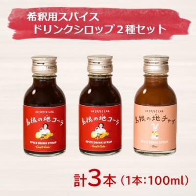 ふるさと納税 雲南市 希釈用スパイスドリンクシロップ3本セット(クラフトコーラ100ml×2本&amp;チャイ100ml×1本)