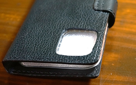 本革製手帳型iPhoneカバー （iPhone12・iPhone12Pro用）【カラー：ブラック】  F6L-306