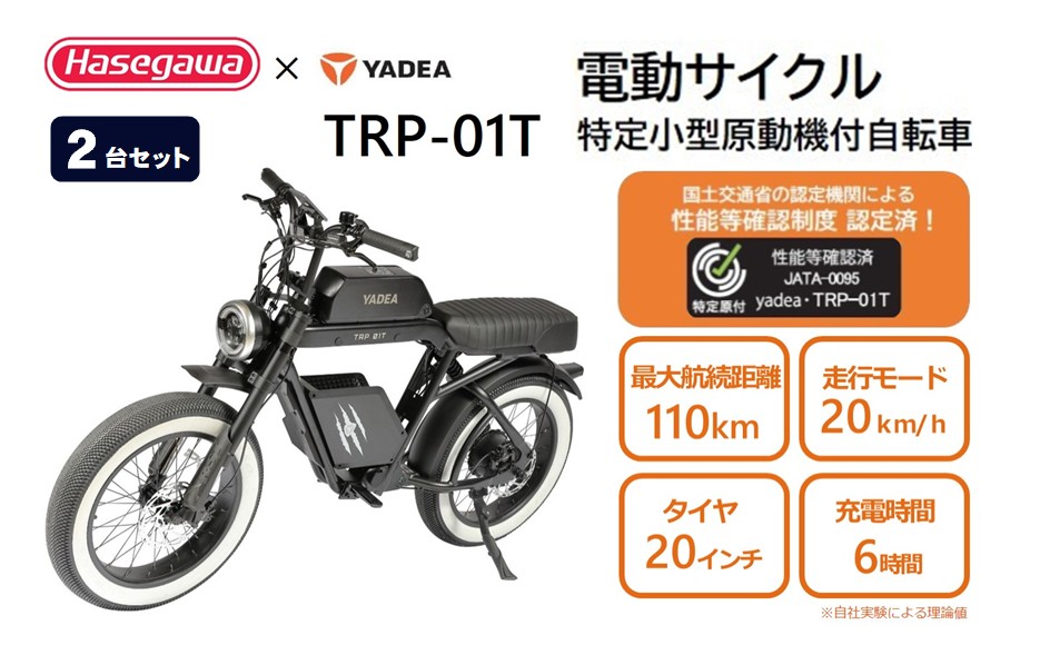 【特定小型原動機付自転車】【２台セット】運転免許不要 電動サイクル TRP-01T【ハセガワモビリティ×YADEA】（1950-1）