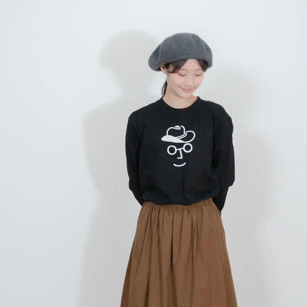 《3》【KEYMEMORY 鎌倉】カウボーイハットイラストロングTシャツ BLACK