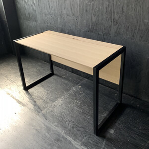 松永工房 MASTER PIECE デスク120 ＆ワゴン ナチュラルカラー×ブラックカラー 天板ウッド モダンテイスト シンプルデザイン 木製 デスク オフィス ホームユース 書斎 パソコンデスク 