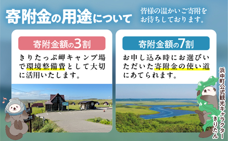 【返礼品なし】浜中町『きりたっぷ岬キャンプ場』10,000円　応援支援寄附_H0028-006