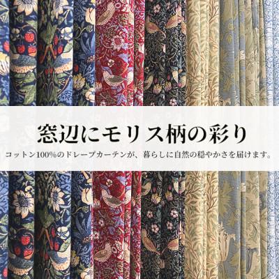 ふるさと納税 茅野市 厚地カーテン アネモネ(22T) 幅100×丈200cm 2枚組　Fabricby ベストオブモリス |  | 01