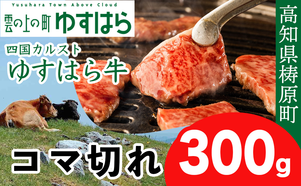 
            四国カルスト高原で育ったゆすはら牛 コマ切れ 300g　牛肉 和牛 黒毛 こま切れ オレイン酸 高知県産
          