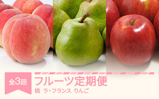 【先行予約】フルーツ定期便 全3回 白桃 ラ・フランス りんご 秀品 2027年産 令和9年産 ※沖縄・離島への配送不可 sb-fthlr3-a