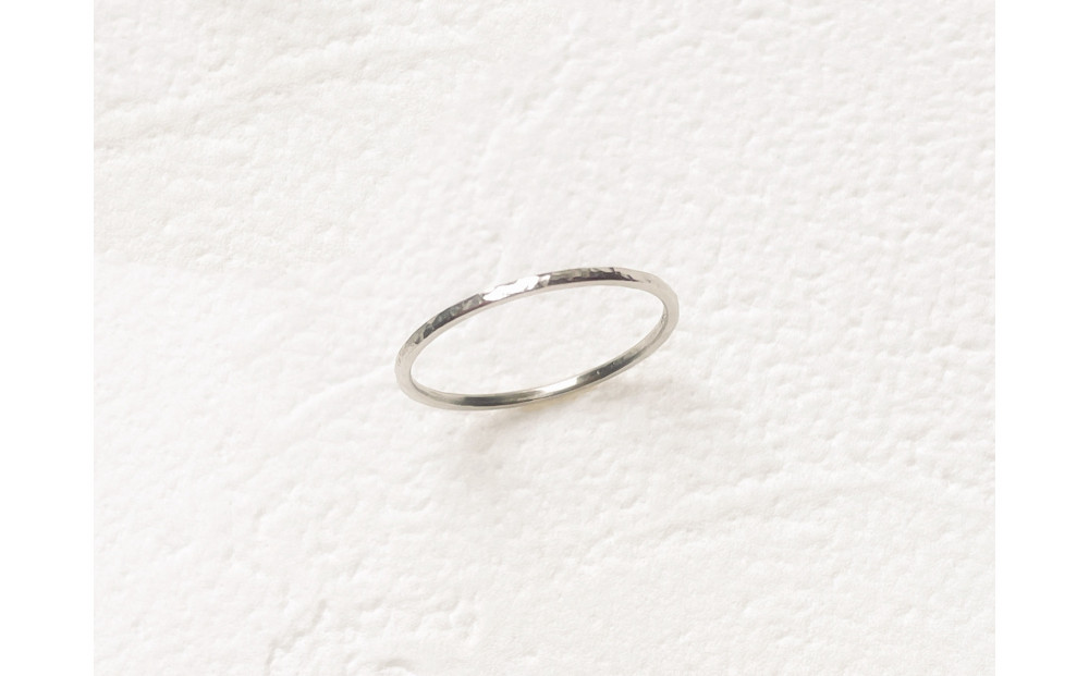 シルバー 丸つち目 細リング（ハンドメイド）【サイズ：14号】 232238_WW134VC08