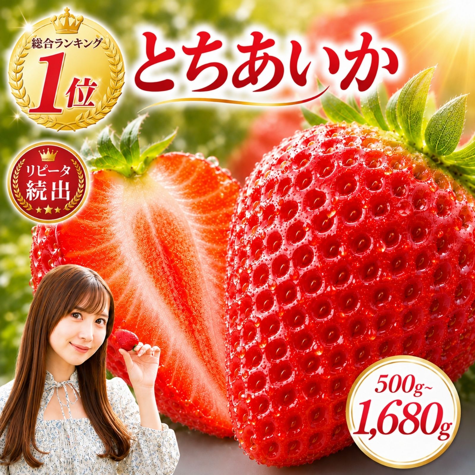 楽天限定 朝摘みいちご 旬の品種 1200g