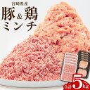 【ふるさと納税】宮崎県産 豚ミンチ 鶏ミンチ 計5kg（500g×各5パック） | 豚肉 鶏肉 鳥肉 肉 お肉 にく 小分け 豚ひき肉 細挽 粗挽 挽肉 冷凍肉 大容量 お弁当 おかず ふるさと納税 |