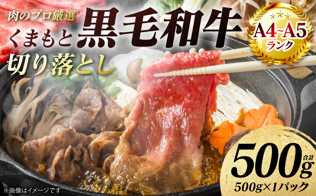 【A4～A5ランク】 くまもと黒毛和牛 切り落とし 500g （500g×1パック） 和牛 牛肉 お肉 黒毛和牛 冷凍 すき焼き 牛丼 おかず ギフト 熊本県 八代市