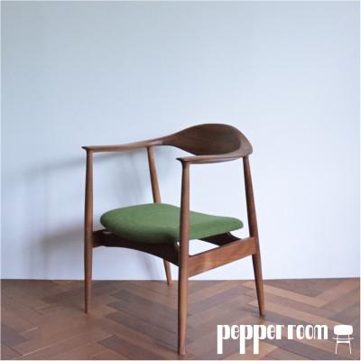 ふるさと納税 小野市 アームチェア　ウォールナット　グリーン