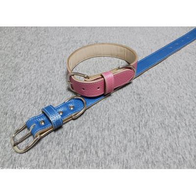 ふるさと納税 豊能町 ペット用品(首輪) 牛革シボ型押しラメカラー・ブルー首輪#24 |  | 02