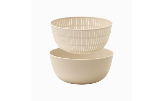 米とぎにも使える ザル ボウル ベージュ ／ キッチン用品 調理器具 耐熱 電子レンジ対応 食洗機対応 ライクイット like-it 奈良県 葛城市【like023-7】_イメージ2