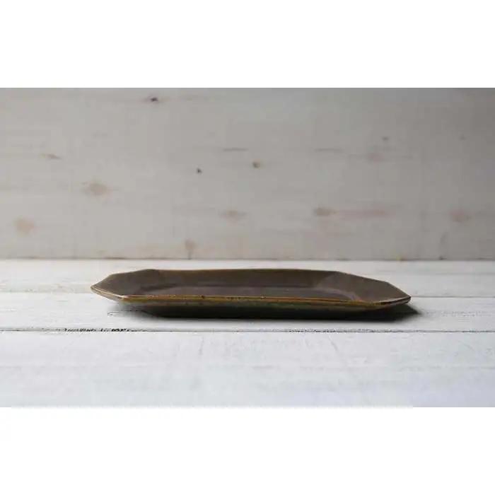信楽焼　サビ釉　八角プレート (大)【古谷製陶所】 (176672-40037260-sa)