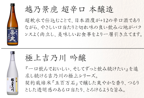 H4-61長岡市の酒蔵 6蔵飲み比べセット（久保田萬寿/想天坊/清泉/越の鶴/越乃景虎/吉乃川）720ml×6本