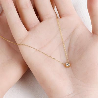 ふるさと納税 大津市 【ラボグロウンダイヤモンドネックレス】0.2ct 馬蹄ばてい K18イエローゴールド 長さ40cm |  | 02