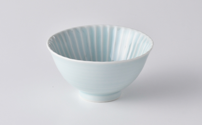 【波佐見焼】しのぎ 茶碗 大2個セット 瑠璃・青磁 食器 ちゃわん【一龍陶苑】 [CC92]