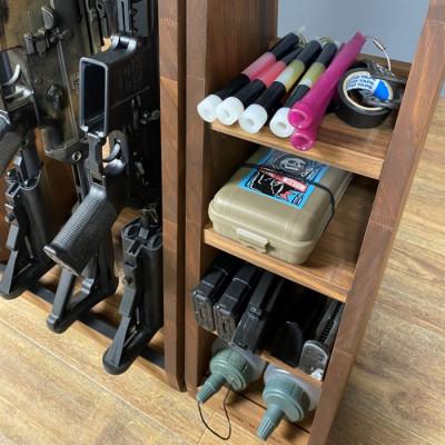 ふるさと納税 横手市 WOOD WORKS  ライフルスタンド 3丁掛+マガジンラックセット【本体:ブラウン】 |  | 03