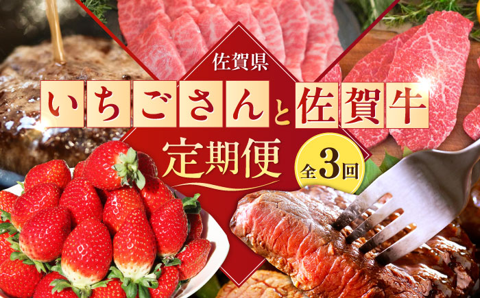 【全3回定期便】いちごさんと佐賀牛定期便 / ステーキ 焼肉 ハンバーグ いちごさん / 佐賀県ふるさと納税 [41AAZZ011-1]