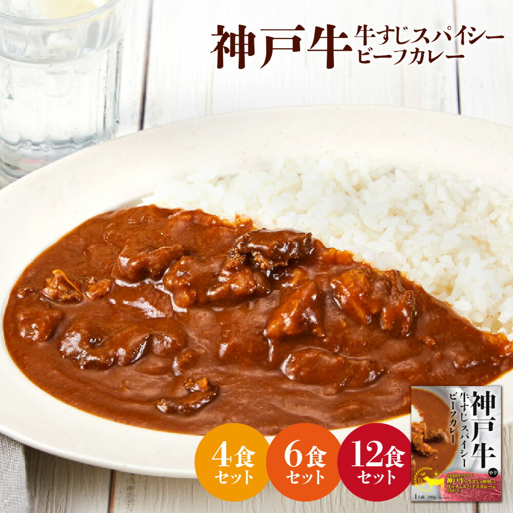 【ふるさと納税】【京阪百貨店厳選】神戸牛 牛すじ スパイスカレー 160g 和牛カレー ブランド牛 10種類以上 スパイス オリジナルブレンド 牛すじ肉 やわらか 赤身 脂身 レトルト 湯煎 電子レンジ対応 送料無料 大阪市 大阪府
