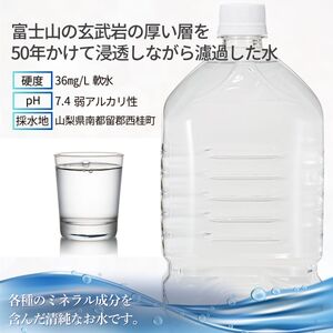ミネラルウォーター「甲斐のやさしい水 富士山麓」ラベルレス2L 6本 1ケース／ お水 軟水 飲料 飲料水 天然水ペットボトル 生活必需品 消耗品 備蓄 防災 災害対策 エコ 人気 まろやか おいしい