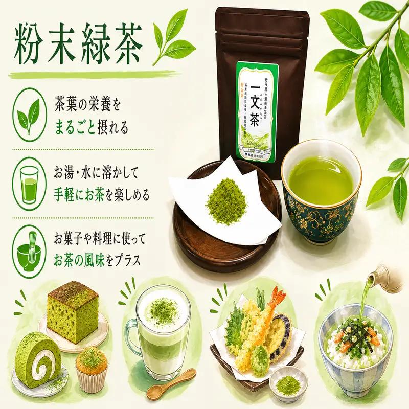 〈 新茶 〉 緑茶 40g × 3袋 粉末茶 【 一文茶 】