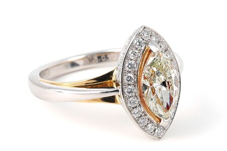 【一点もの】ダイヤモンド（1.013ct）プラチナK18コンビリング　R90　K05146-H