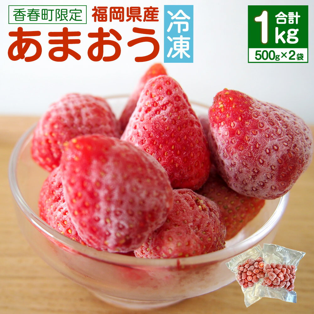 【ふるさと納税】【香春町限定】 福岡県産 あまおう 冷凍 約1kg (500g×2袋) 特別栽培 【数量限定】 福岡 国産 苺 いちご ストロベリー 果物 フルーツ 無添加 無香料 無加糖 シャーベット エコウォーマー 送料無料【2025年4月下旬-11月下旬発送予定】