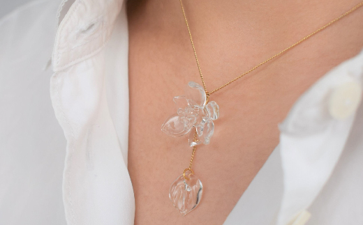 ネックレス・ピアスセット iriser ミズアオイ【08046】