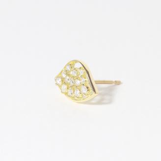 K18　扇形ダイヤモンドピアス　0.20ct　　BQ68