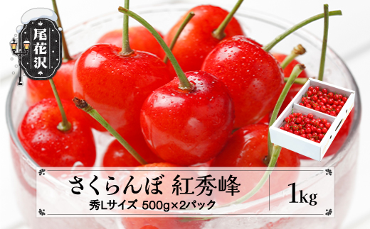 先行予約 さくらんぼ 紅秀峰 秀Lサイズ 1kg バラ詰め 化粧箱 (500gx2)  2025年産 令和7年産 山形県産 ns-bsslb1