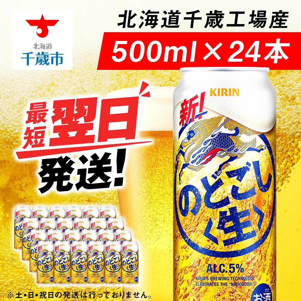 キリンのどごし＜生＞ ＜北海道千歳工場産＞500ml（24本） 北海道 ふるさと納税 ビール お酒 ケース ギフト 酒 北海道千歳市 ビール ギフト のどごし生 麒麟 KIRIN