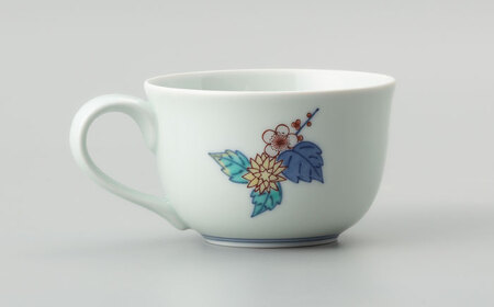 【有田焼】重要無形文化財 草花文碗 (柘榴絵と葵絵)  / 佐賀県 / 今右衛門焼[41AAAY021]