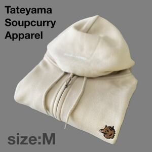 「イノシシ派」ジップアップスウェットパーカー/ストーン/男女兼用Mサイズ【1669279】