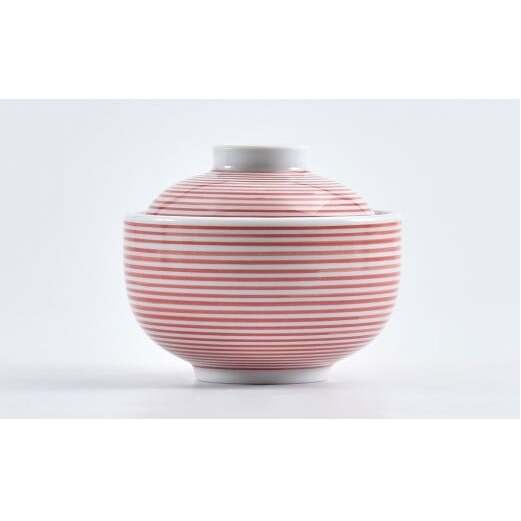 有田焼 かわいい千筋ミニ小蓋物 赤青 ペア【まるぶん】食器 うつわ 茶碗蒸し碗 蓋物 可愛い かわいい A30-847_イメージ5
