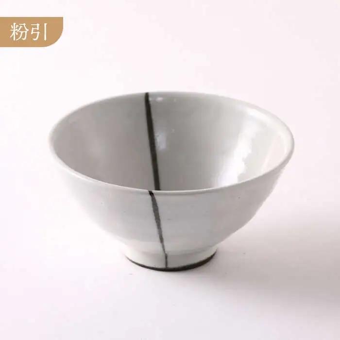【美濃焼】織部・粉引ライン ペア飯碗【不動窯】 食器 茶碗 セット 夫婦 カップル ホワイト グリーン 白 緑 陶器 土物 和風 おしゃれ レンジ対応 食洗機対応 ギフト プレゼント 贈り物 送料無料