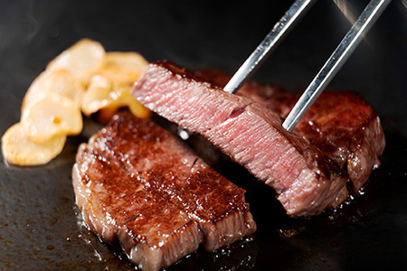 【A4〜A5】博多和牛 ヒレステーキ 450g(150g×3枚) 吉富町/株式会社MEAT PLUS[BGAB009]